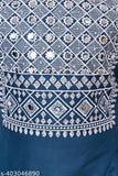 Blue rayon A-line palazzo with embroidery for kids (4-5 years), Indian handcrafted fashion