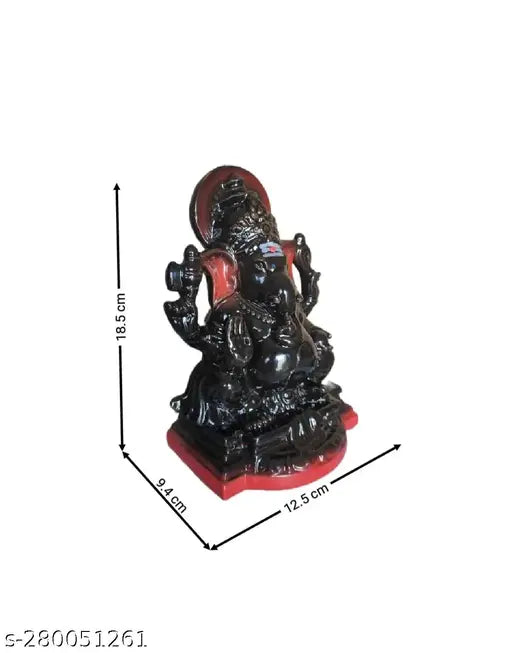 Ceramic Ganesh idol, Indian-made Lord Ganesha statue for Pooja Room decor, 12.5cm x 9.5cm x 18.5cm