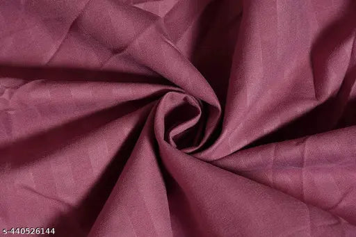 Kirat Decor Plain 210 Tc Satin Stripes bedsheets cotton single Bed with one Pillow Cover for Home Hotels Guest House (Size 60 * 90 Inches)
