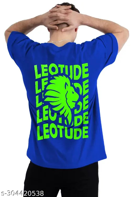 Trendy LEOTUDE Men's Oversized Half Sleeve Round Neck Casual T-Shirt | Plus Size Also Available