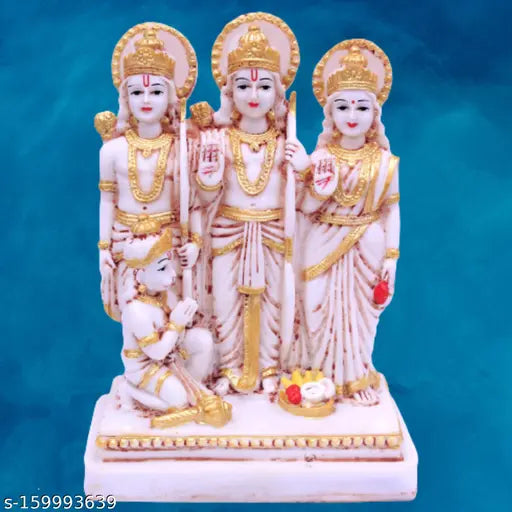 Large Poly Resin Ram Darbar Murti, Indian Ram Statue for Home
