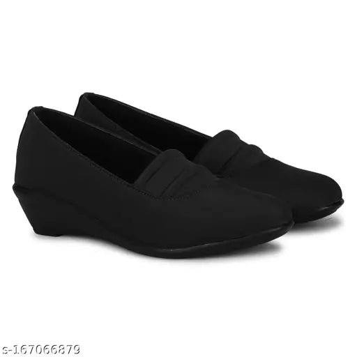 Synthetic mesh BB42Black ballet flats for women - versatile, comfortable, and stylish footwear with a solid design, perfect for casual or party wear. Made in India