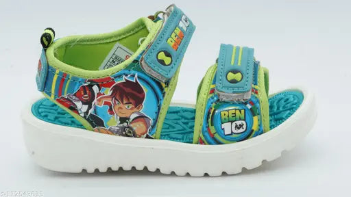 Limited edition cute kids sandals, sea green and parrot green with a green strap