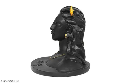 Black polyresin handicraft Shiva God idol statue for car dashboard, suitable for spiritual decor in living room or vehicle