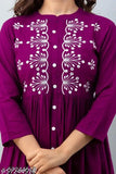 Rayon Mor Style Straight Embroidered Kurti, beautiful Indian mirror embroidery on rayon fabric, ideal for occasions or everyday wear [Size: S, M, L, XL, XXL]