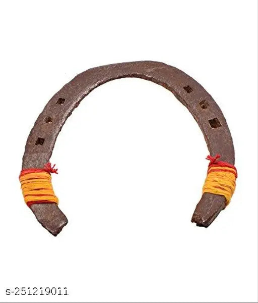 Black metal horse shoe, traditional Asli Kaale Ghode Ki Naal for Vastu compliance, Indian religious product