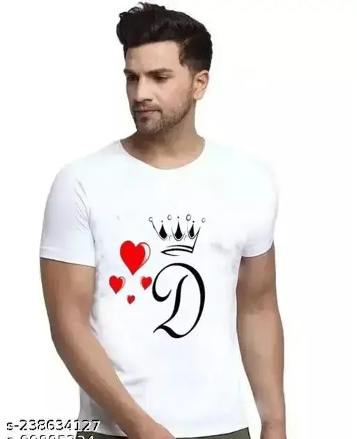 Polyester half sleeve round neck printed men's t-shirt, casual style with short sleeves, India origin