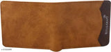 New Tan PU Bi-fold Wallet - Fashionable, Unique, Men's wallet with 2 compartments, free size (11x9cm), ideal for daily use