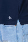 Navy blue cotton blend solid polo t-shirts for men, perfect for work or leisure