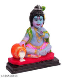 Multicolor resin Krishna Idol Murti statue for pooja, home decor or gift, intricately detailed, Indian craftsmanship