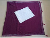 White and red Georgette embroidered blouse on a burgundy sari