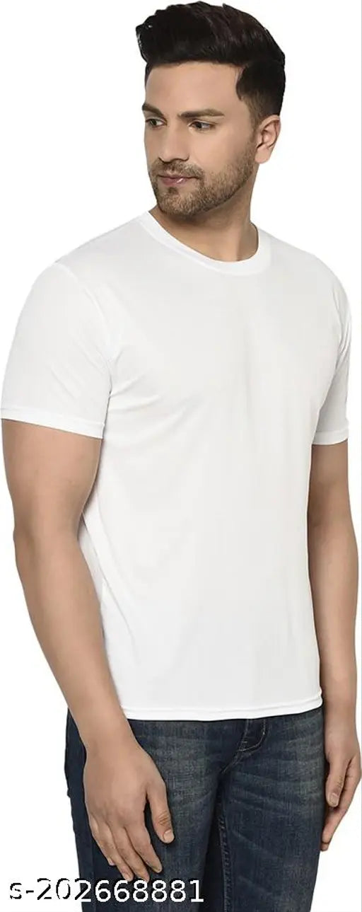 Multicolor cotton blend solid men's round neck t-shirt, stylish & breathable for casual outings
