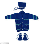 Wool striped sweater for boys, 0-6 months, Indian-made
