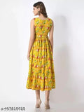 Printed sleeveless cotton Anarkali kurti for women, vibrant summer fashion from India