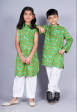 Cotton printed kurta and pants set for kids, 3-4 years, Indian cotton design