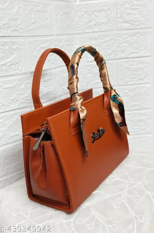 Stylish sling handbag in brown, featuring flap closure and multiple pockets