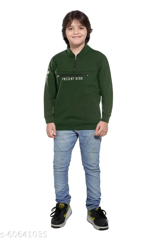 Green cotton full-sleeved jacket with olive print