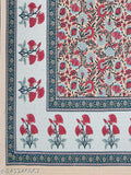 Floral cotton flat sheets with 2 pillow covers, ideal for summer adult use, Made in India