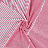 Handloom cotton pink rose striped double bedsheet, soft and breathable for summer, includes 2 matching pillow covers