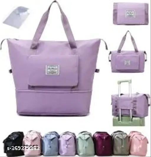 Expandable large capacity folding bag, waterproof, travel, carry-on, multi-colored