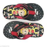 Cartoon character EVA sole slippers combo, fun printed net and artificial leather design for kids' casual wear in various sizes