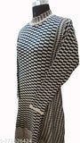 Woolen anarkali kurta with a checkered pattern, long sleeves, and a V-neck