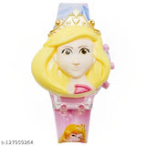 3D Action Figure Princess Face Based Toy Design Digital Glowing Watch with Disco Music and Blinking Lights for Kids | for Boys Girls- Good Birthday Return Gift