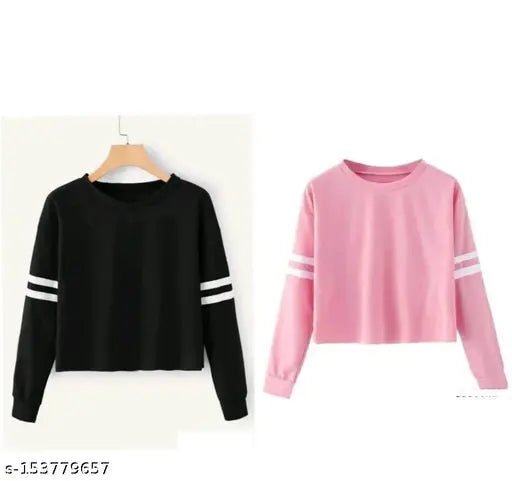 Solid cotton round neck full sleeve T-shirt, perfect for casual everyday wear