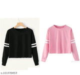 Solid cotton round neck full sleeve T-shirt, perfect for casual everyday wear