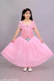 Pink tulle princess ball gown dress with ruffled skirt and silver tiara