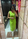 Green rayon kurta and white rayon palazzo set for daily wear, Lahariya printed straight kurta with straight-leg palazzos for casual women's fashion