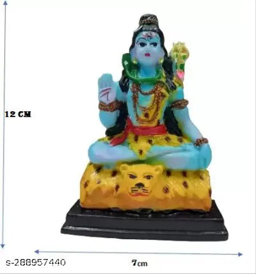 Resin Hindu God Shiva statue Bholenath murti, symbolizing love, compassion, and wisdom. Adorns north-east corner for wealth, health, peace, and happiness