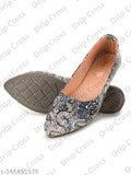 Synthetic animal print ballerinas for women party wear, casual and comfortable slip-on sandals - Drip Cross Bellies