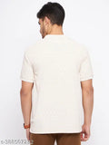 Mens cotton half sleeves printed polo t-shirt, vibrant design on short sleeves, M size (Chest 40in, Length 27in), Indian origin