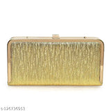 Gold sequined clutch with a chain strap