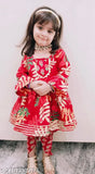 Cotton Cambric printed Anarkali frock & dhoti set for 12-18 Months, vibrant floral design, India origin