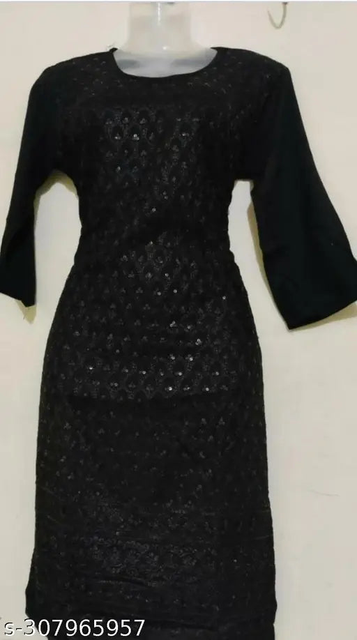 Embellished net rayon kurtis, free size Indian fashion wear