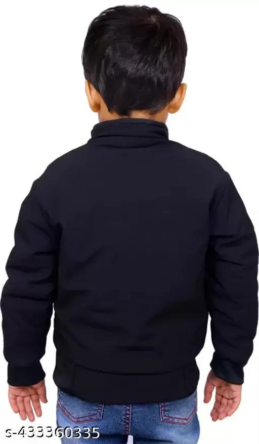 Boys ethnic style jacket, black with embroidered designs