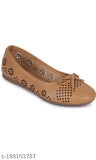 Brown synthetic ballerina sandals from LAXMI TRACE latest collection for women and girls, featuring textured slip-on design