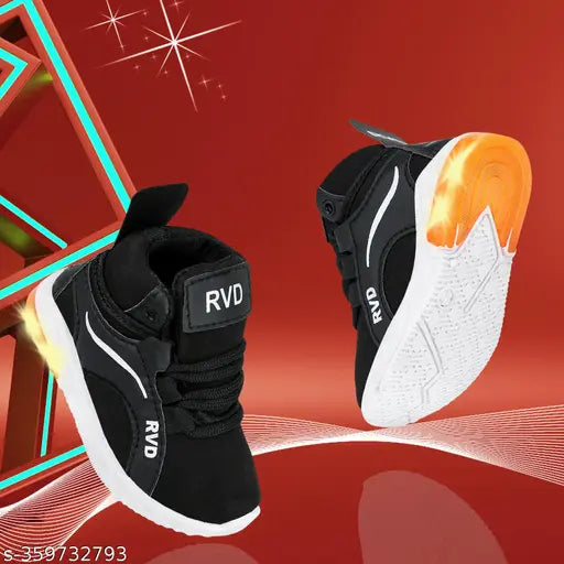 Kids LED light shoes, with orange accents