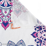 Mosaic Printed white base pink blue bedsheet, superfine quality cotton flat sheets in ethnic motifs, 2 pillow covers, ideal for summer adult use, 200 thread count, 90x108 inches, origin India