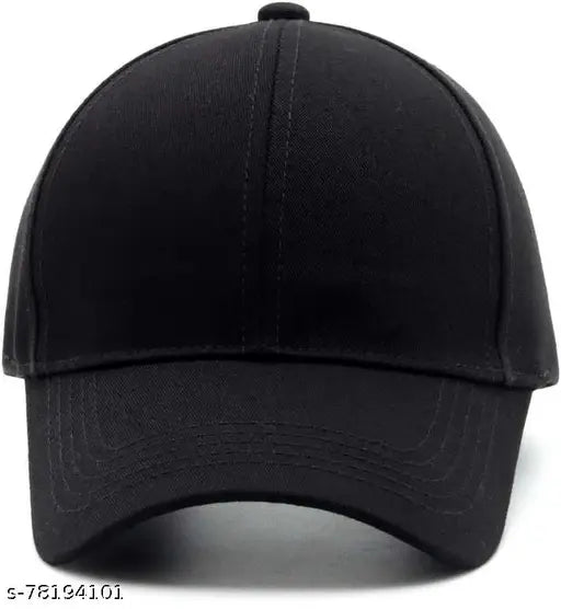 Black cotton unisex baseball cap with metal buckle - versatile fashion accessory for men and women