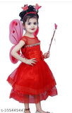 Red tulle tutu dress with tiara and wand for children's party