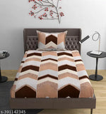 Real Dream glace cotton elastic single bedsheet with ethnic motifs pillow cover, high-quality summer bedding for adults