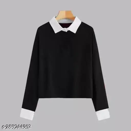 White premium cotton full sleeve T-shirt with round neck, perfect for casual wear and everyday use