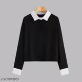 White premium cotton full sleeve T-shirt with round neck, perfect for casual wear and everyday use