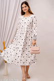 White anarkali kameez with flared skirt and short sleeves