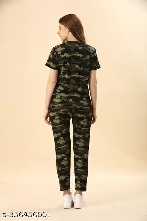 IBR cotton blend track suit for women & girls, printed net design. Comfortable sleepwear for stylish nights, handcrafted in India