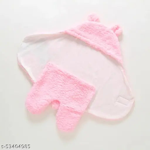 Soft microfiber new born wearable blanket set, classic design for baby boys and girls, India-made