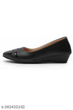 Black synthetic ballerinas by Imporio - slip-on solids for women's versatile style and comfort